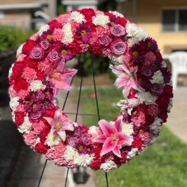 Pink and Purple Tribute Wreath