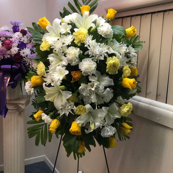 Roses, Lilies Standing Spray