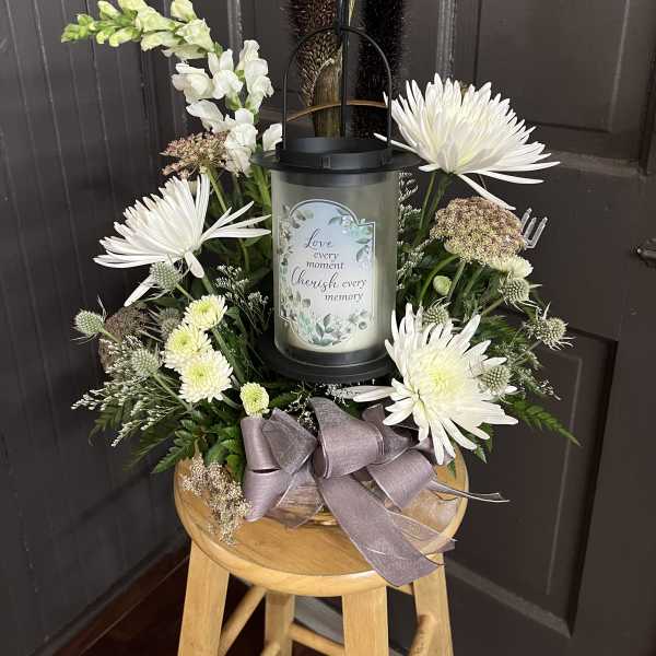 Sympathy Lantern Floral Basket