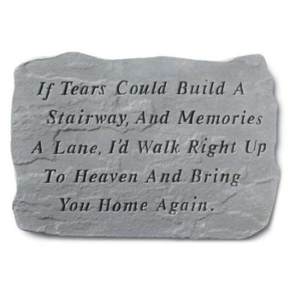 Gray memorial stone with an engraved sympathy poem