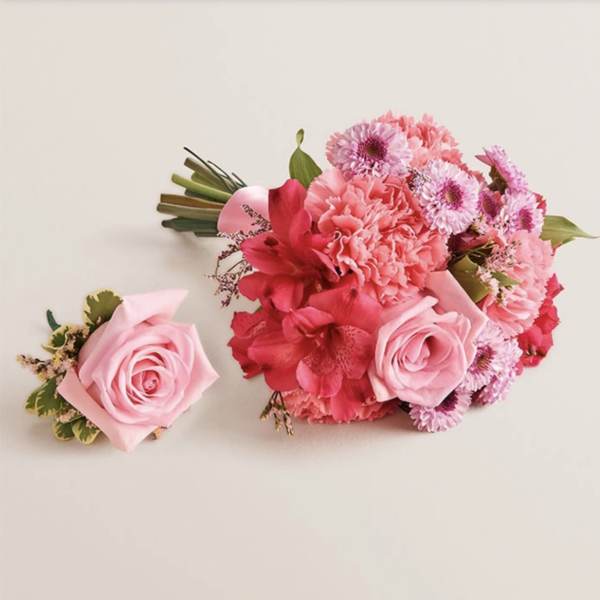Bouquet & Boutonniere Set (Pink)