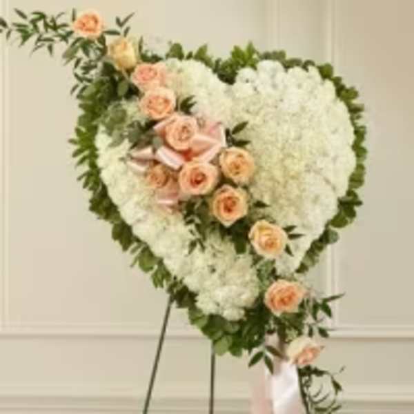 Peach Rose Remembrance Heart