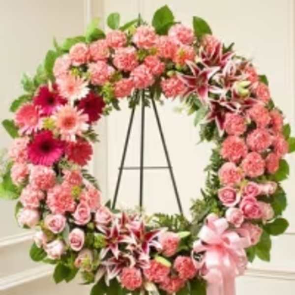 Blushing Remembrance Standing Wreath