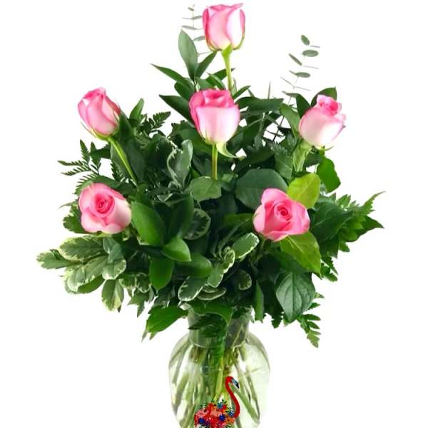 Half Dozen Pink Roses