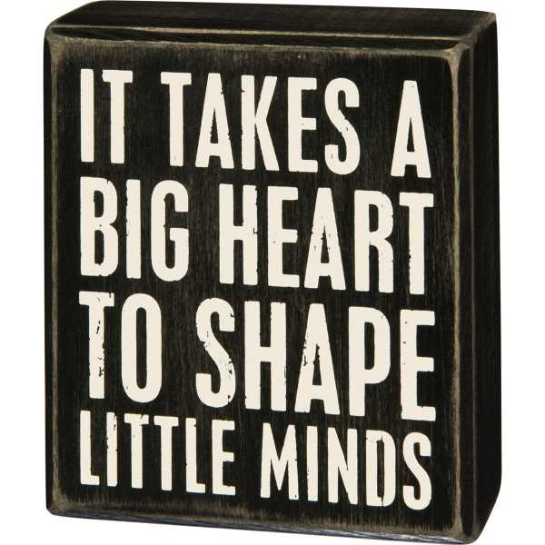 Box Sign Big Heart Little Minds