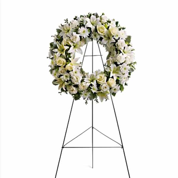 White Funeral Standing Spray