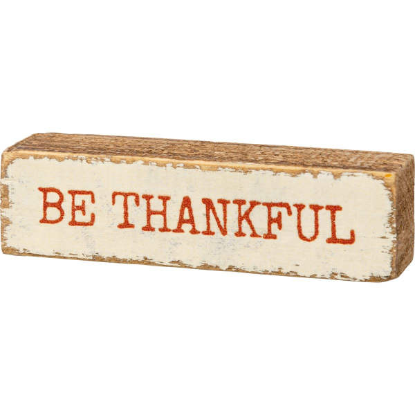 Box sign, be thankful