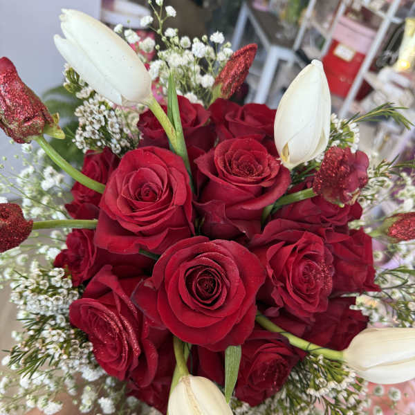 PROM Bouquet - red rose & tulip