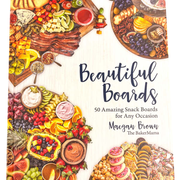 Book cover with colorful snack boards and the title Beautiful Boards