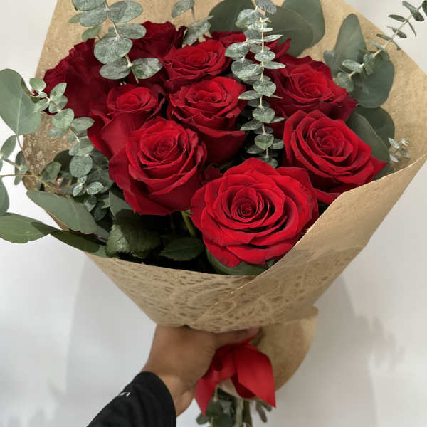 Roses and Eucalyptus Bouquet