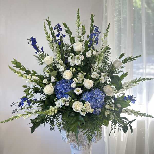 Ocean of Memories Basket by Westford Florist Art by Veny