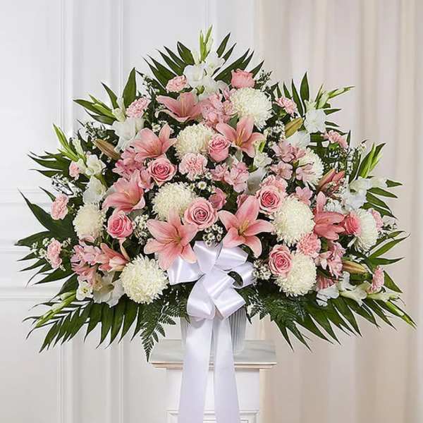 Standing Basket- Pink &White