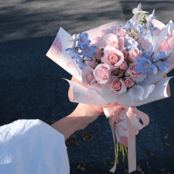 When Blue Delphinium Meets Roses