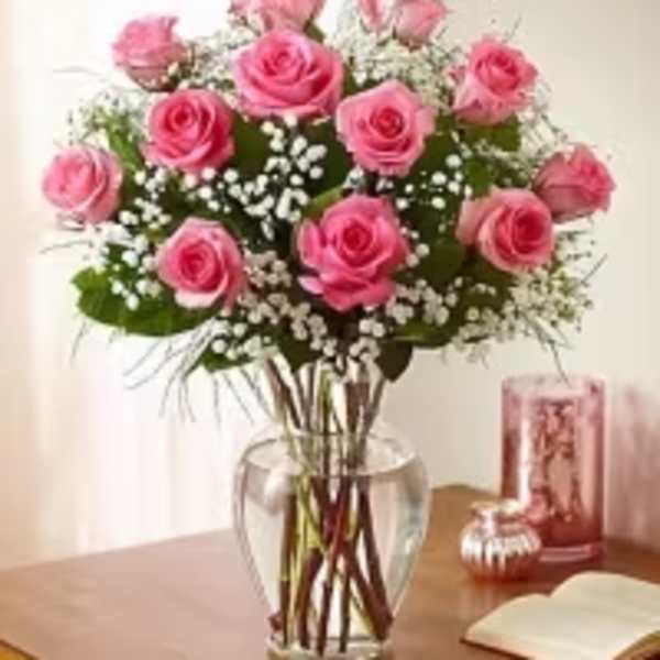 Classic Pink Dozen Roses
