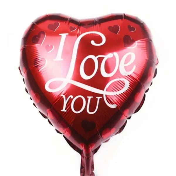 Heart-shaped red balloon with "I Love You" text