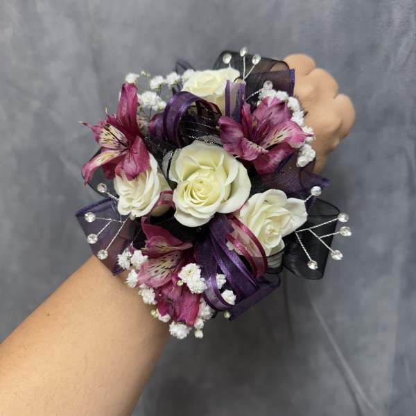 White plum purple black corsage