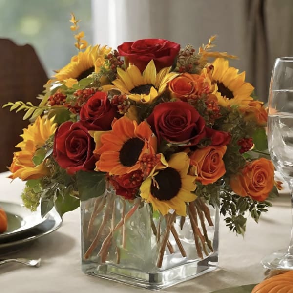 Fall designer choice in a cube vase