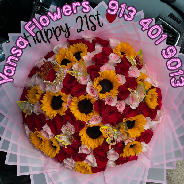 Sunflower & Rose Bouquet