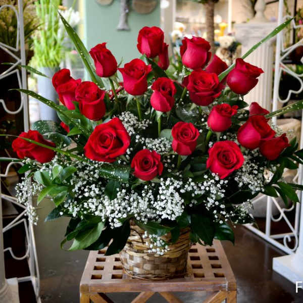 Flower Talk's Beautiful Roses Basket
