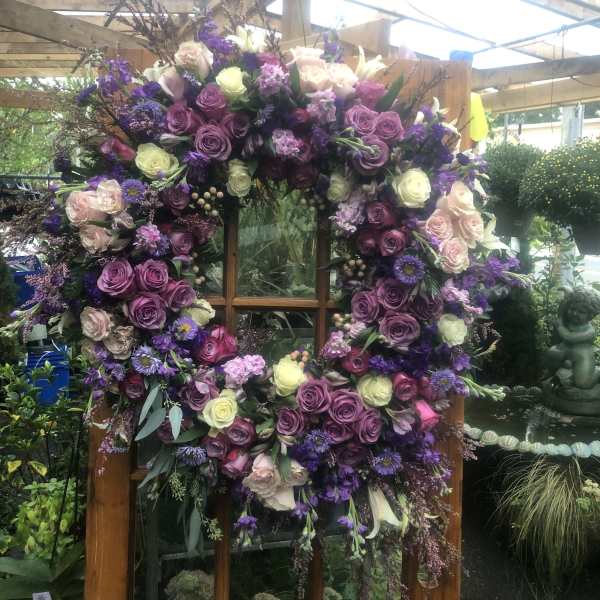 Sleep in Peace Wreath Lavender & White