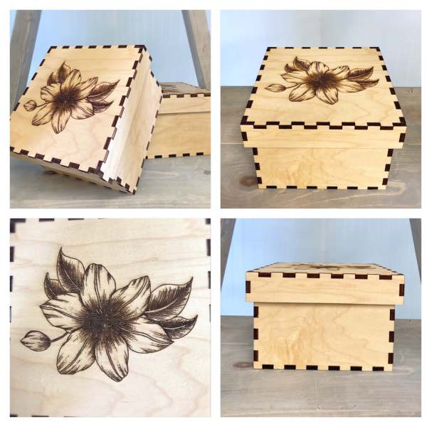 Floral Wood Keepsake Box