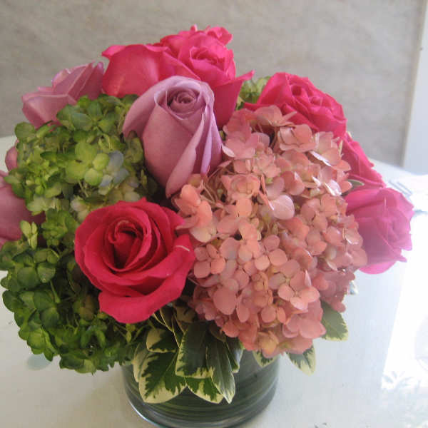 Roses and Hydrangea Centerpiece