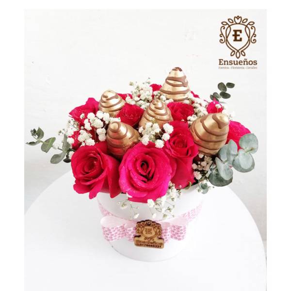 Caja Rosas Glam Gold