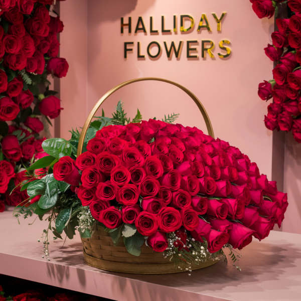 Red Rose Basket 3