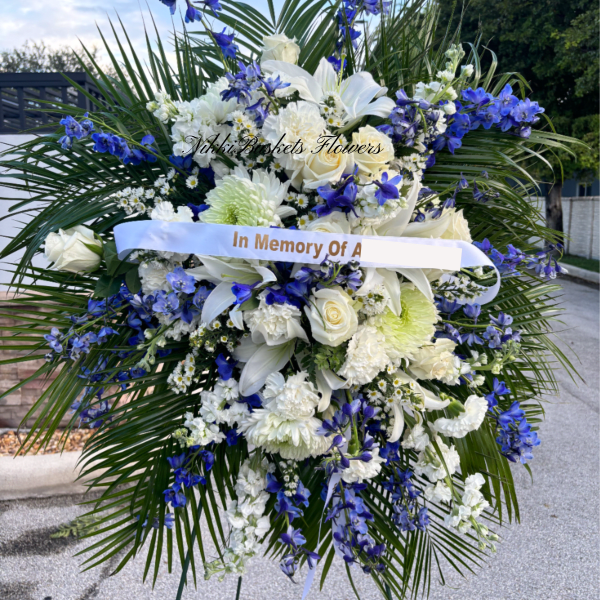 Blue & White Standing Spray