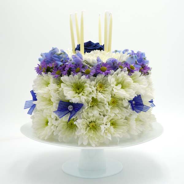 Blue Elegance Birthday Cake