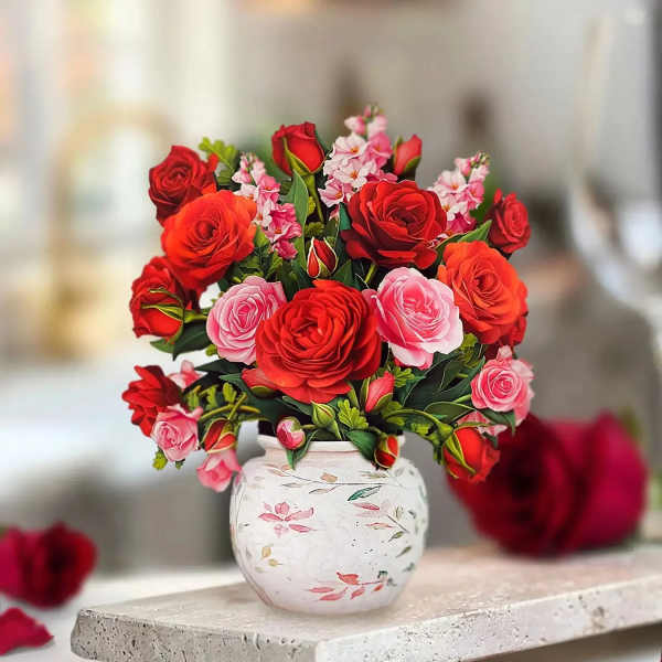 Mini Blooming Roses Pop-Up Card