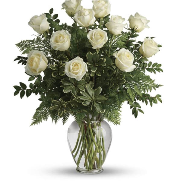 White Rose Bouquet Vase