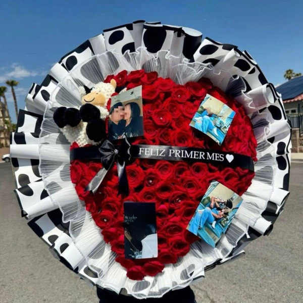 Buchon rosas en forma de corazon