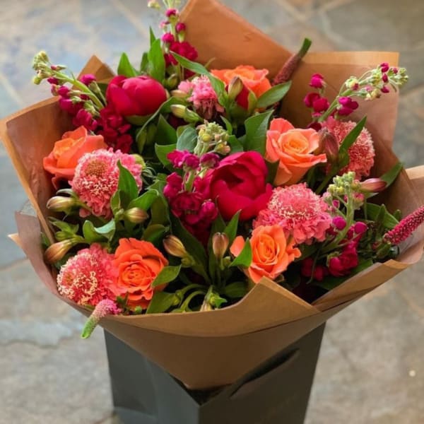Sunset Harmony - European Wrapped Bouquet
