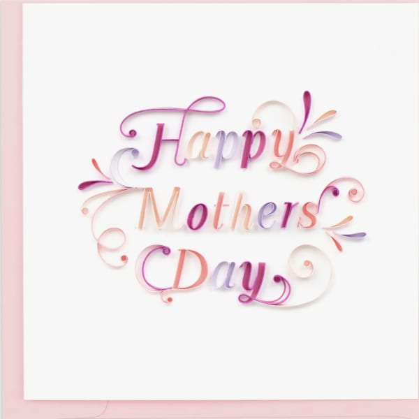 Decorative "Happy Mothers Day" card in pink and pastel tones