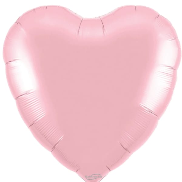 Pink heart-shaped balloon on a white background