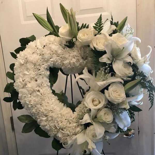corazon funebre blanco pureza