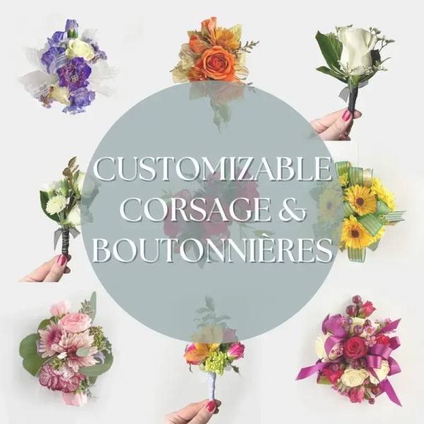 custom-made corsage and boutonnieres