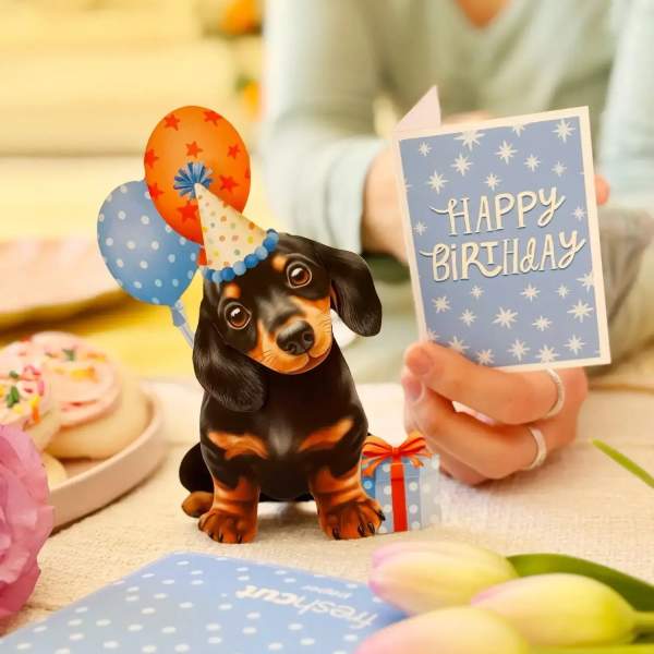 Mini Birthday Puppy Pop-Up Card