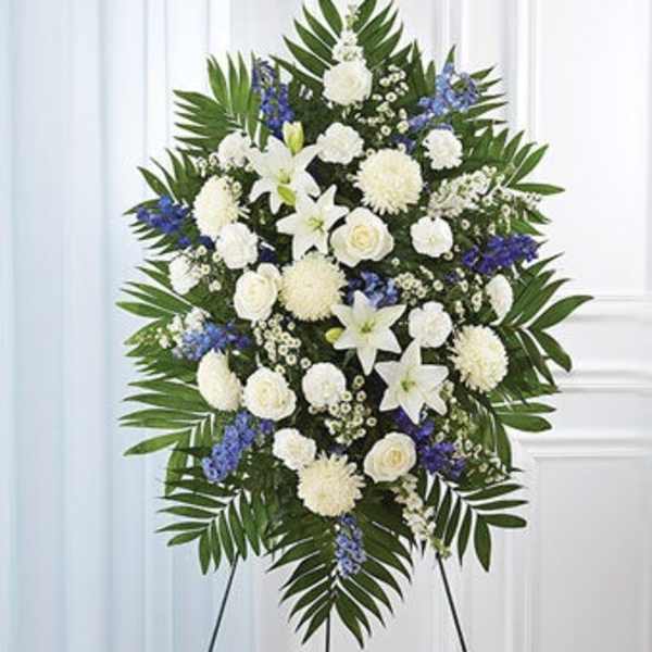 Blue and White Favorite Standing Spray