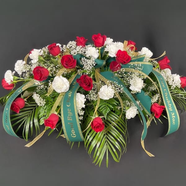 Rosy Day Casket Spray