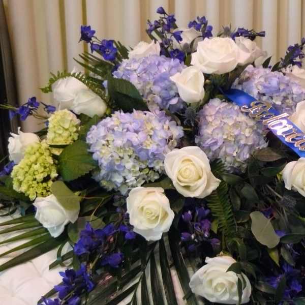 Powder Blue Half Casket Spray