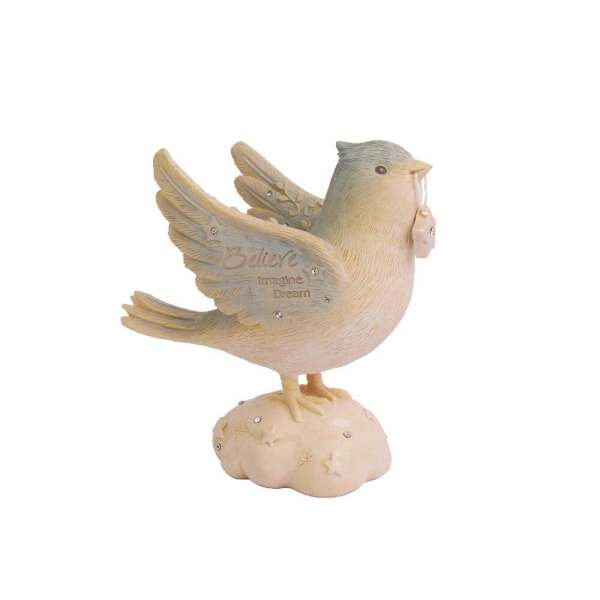 Decorative bird figurine standing on a cloud base
