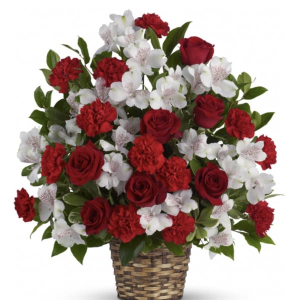 Red and White Sympathy Basket