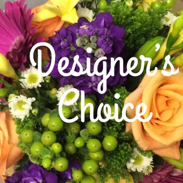 Colorful bouquet with orange roses, purple blooms, and white daisies