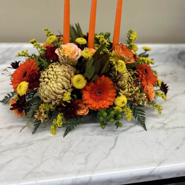 Fall - autumn centerpiece with candles