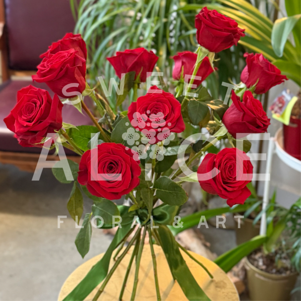 Wrapped Dozen Red Roses