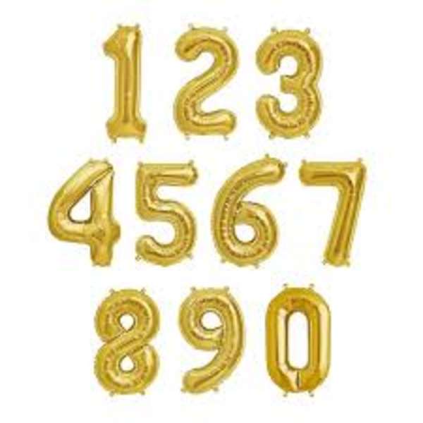 Single Number 34 inch Gold Mylar Balloon