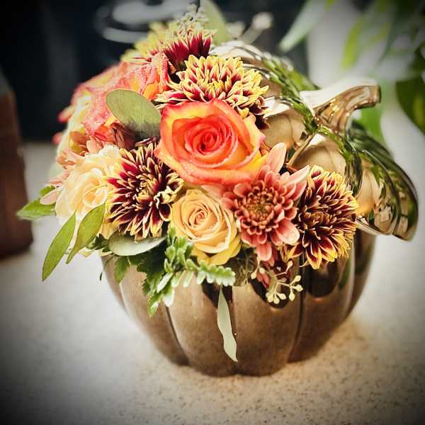 Copper Pumpkin Arrangement