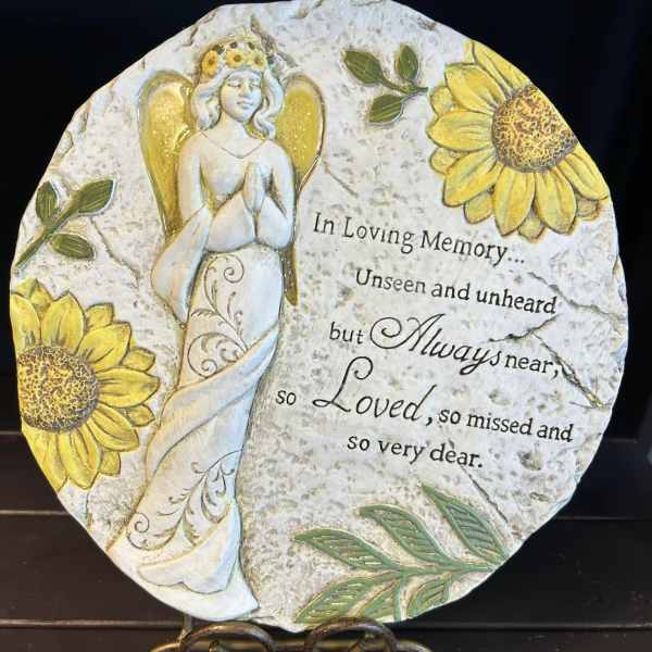 Sunflower Angel Plaque on Stand